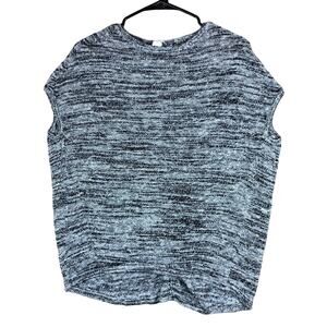 Pure J Jill Womens Sweater Black White Linen Blend Sleeveless Fanny Tunic XS